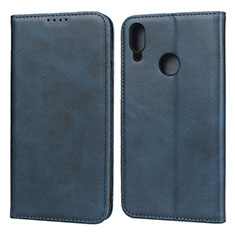 Funda de Cuero Cartera con Soporte Carcasa L05 para Huawei Y7 (2019) Azul