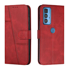 Funda de Cuero Cartera con Soporte Carcasa L05 para Motorola Moto Edge S Pro 5G Rojo