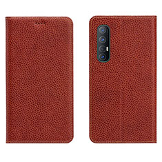 Funda de Cuero Cartera con Soporte Carcasa L05 para Oppo Find X2 Neo Marron