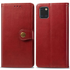 Funda de Cuero Cartera con Soporte Carcasa L05 para Samsung Galaxy A81 Rojo