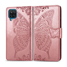 Funda de Cuero Cartera con Soporte Carcasa L05 para Samsung Galaxy M12 Oro Rosa