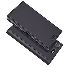 Funda de Cuero Cartera con Soporte Carcasa L05 para Sony Xperia XZ1 Compact Negro