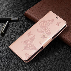 Funda de Cuero Cartera con Soporte Carcasa L05 para Xiaomi Redmi Note 9S Oro Rosa