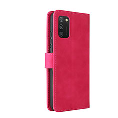 Funda de Cuero Cartera con Soporte Carcasa L05Z para Samsung Galaxy A02s Rosa Roja