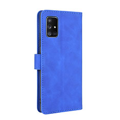 Funda de Cuero Cartera con Soporte Carcasa L05Z para Samsung Galaxy A71 5G Azul