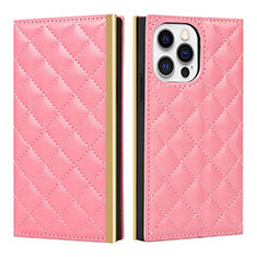 Funda de Cuero Cartera con Soporte Carcasa L06 para Apple iPhone 13 Pro Max Rosa