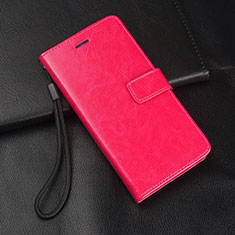 Funda de Cuero Cartera con Soporte Carcasa L06 para Huawei Honor 9X Rosa Roja
