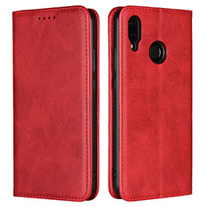 Funda de Cuero Cartera con Soporte Carcasa L06 para Huawei Nova 3e Rojo