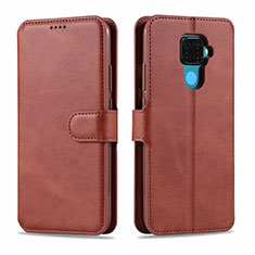 Funda de Cuero Cartera con Soporte Carcasa L06 para Huawei Nova 5z Marron