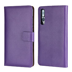 Funda de Cuero Cartera con Soporte Carcasa L06 para Huawei P20 Pro Morado