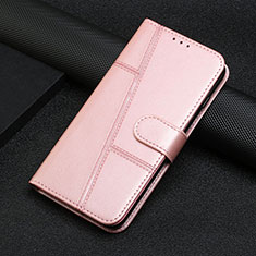 Funda de Cuero Cartera con Soporte Carcasa L06 para Motorola Moto Edge 20 Pro 5G Oro Rosa