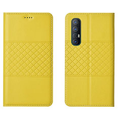 Funda de Cuero Cartera con Soporte Carcasa L06 para Oppo Find X2 Neo Amarillo