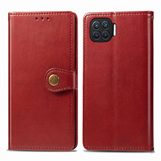 Funda de Cuero Cartera con Soporte Carcasa L06 para Oppo Reno4 Lite Rojo