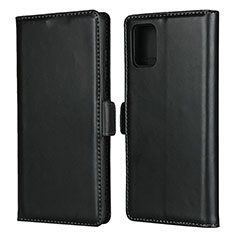 Funda de Cuero Cartera con Soporte Carcasa L06 para Samsung Galaxy A51 4G Negro