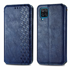 Funda de Cuero Cartera con Soporte Carcasa L06 para Samsung Galaxy M12 Azul