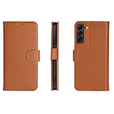 Funda de Cuero Cartera con Soporte Carcasa L06 para Samsung Galaxy S22 Plus 5G Marron