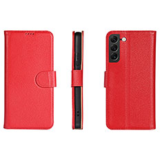 Funda de Cuero Cartera con Soporte Carcasa L06 para Samsung Galaxy S22 Plus 5G Rojo