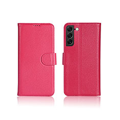 Funda de Cuero Cartera con Soporte Carcasa L06 para Samsung Galaxy S24 5G Rosa Roja