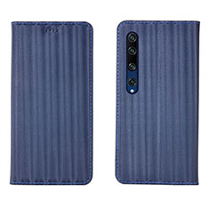 Funda de Cuero Cartera con Soporte Carcasa L06 para Xiaomi Mi 10 Azul