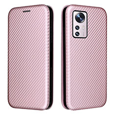 Funda de Cuero Cartera con Soporte Carcasa L06 para Xiaomi Mi 12S 5G Oro Rosa