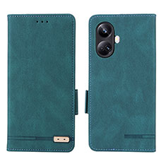 Funda de Cuero Cartera con Soporte Carcasa L06Z para Realme 10 Pro+ Plus 5G Verde