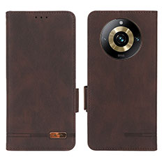 Funda de Cuero Cartera con Soporte Carcasa L06Z para Realme 11 Pro 5G Marron