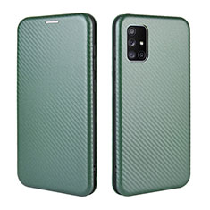 Funda de Cuero Cartera con Soporte Carcasa L06Z para Samsung Galaxy A51 4G Verde