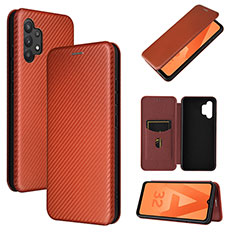 Funda de Cuero Cartera con Soporte Carcasa L06Z para Samsung Galaxy M32 5G Marron