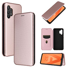 Funda de Cuero Cartera con Soporte Carcasa L06Z para Samsung Galaxy M32 5G Oro Rosa