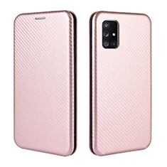 Funda de Cuero Cartera con Soporte Carcasa L06Z para Samsung Galaxy M40S Oro Rosa