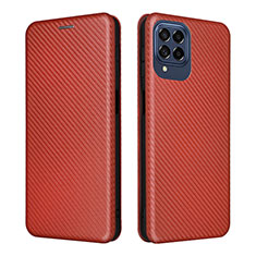 Funda de Cuero Cartera con Soporte Carcasa L06Z para Samsung Galaxy M53 5G Marron