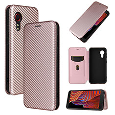 Funda de Cuero Cartera con Soporte Carcasa L06Z para Samsung Galaxy XCover 5 SM-G525F Oro Rosa