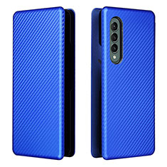 Funda de Cuero Cartera con Soporte Carcasa L06Z para Samsung Galaxy Z Fold4 5G Azul