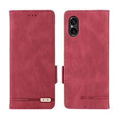 Funda de Cuero Cartera con Soporte Carcasa L06Z para Sony Xperia 5 V Rojo