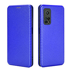 Funda de Cuero Cartera con Soporte Carcasa L06Z para Xiaomi Mi 10T 5G Azul