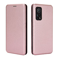 Funda de Cuero Cartera con Soporte Carcasa L06Z para Xiaomi Mi 10T Pro 5G Oro Rosa