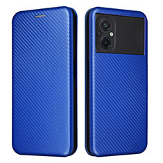 Funda de Cuero Cartera con Soporte Carcasa L06Z para Xiaomi Poco M5 4G Azul