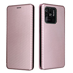 Funda de Cuero Cartera con Soporte Carcasa L06Z para Xiaomi Redmi 10C 4G Oro Rosa