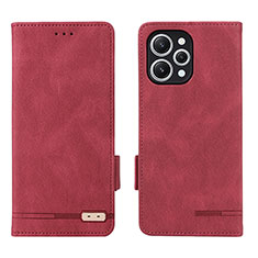 Funda de Cuero Cartera con Soporte Carcasa L06Z para Xiaomi Redmi 12 4G Rojo