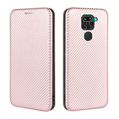 Funda de Cuero Cartera con Soporte Carcasa L06Z para Xiaomi Redmi Note 9 Oro Rosa