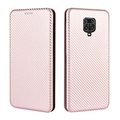 Funda de Cuero Cartera con Soporte Carcasa L06Z para Xiaomi Redmi Note 9 Pro Oro Rosa