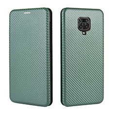 Funda de Cuero Cartera con Soporte Carcasa L06Z para Xiaomi Redmi Note 9 Pro Verde