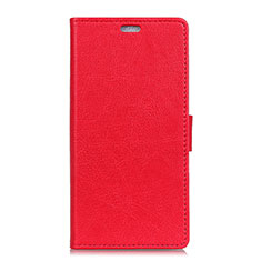 Funda de Cuero Cartera con Soporte Carcasa L07 para Alcatel 1X (2019) Rojo