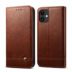 Funda de Cuero Cartera con Soporte Carcasa L07 para Apple iPhone 12 Mini Marron