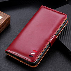 Funda de Cuero Cartera con Soporte Carcasa L07 para Huawei Enjoy 10S Rojo