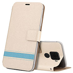 Funda de Cuero Cartera con Soporte Carcasa L07 para Huawei Mate 30 Lite Oro