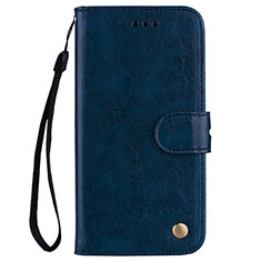 Funda de Cuero Cartera con Soporte Carcasa L07 para Huawei Nova 3e Azul