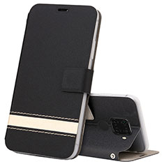 Funda de Cuero Cartera con Soporte Carcasa L07 para Huawei Nova 5i Pro Negro