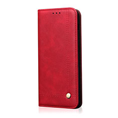 Funda de Cuero Cartera con Soporte Carcasa L07 para Huawei Nova 6 SE Rojo