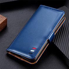 Funda de Cuero Cartera con Soporte Carcasa L07 para Huawei Y8p Azul